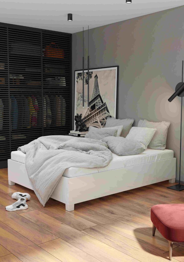 Cama Box Casal Clara Branco.Branco Carioca