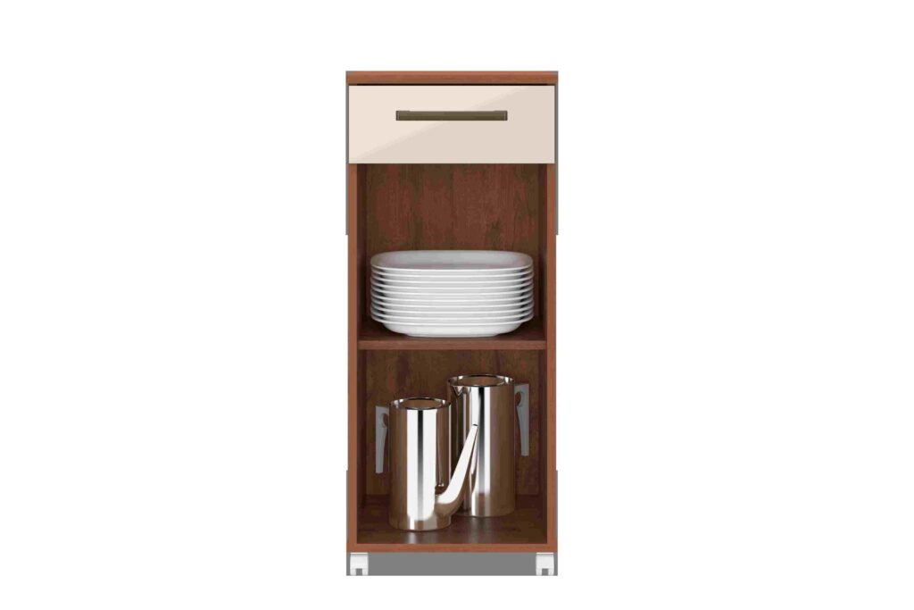 Armario Multiuso Clean 1P1G com Rodizios Visualiz Interna Zanzini Moveis