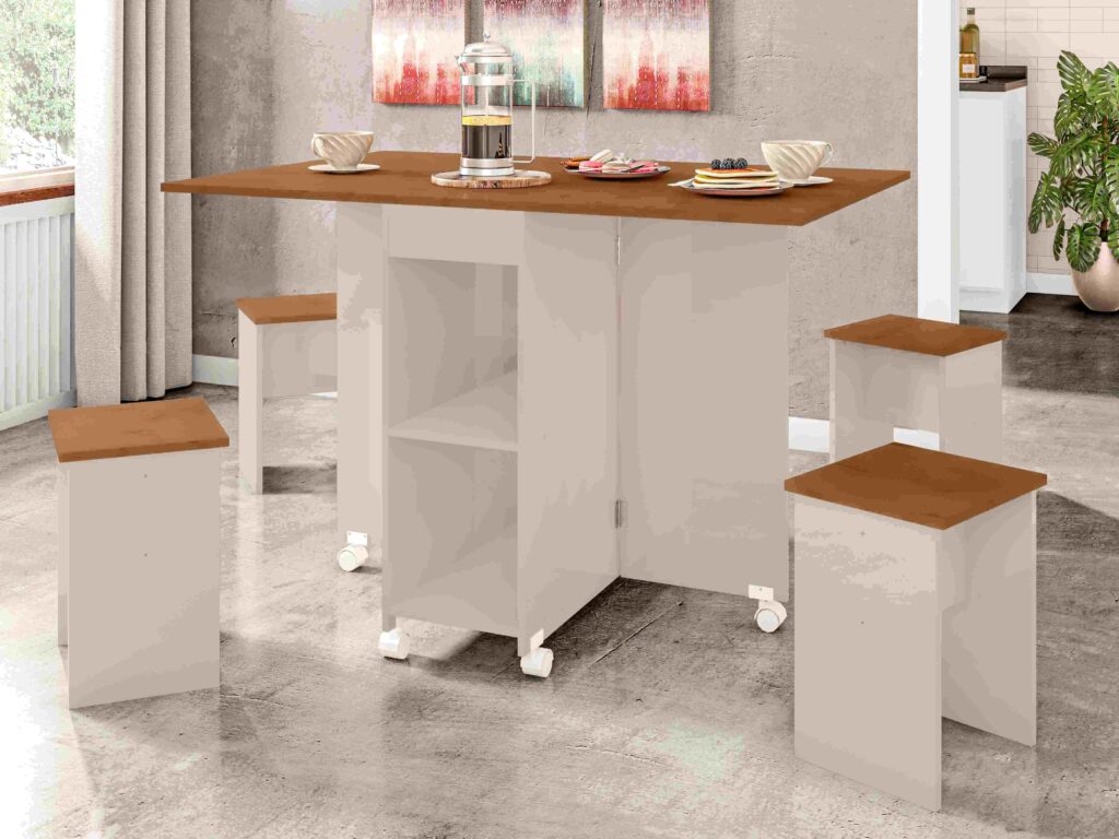 Mesa Dobravel Paris Cinamomo.Areia Zanzini Moveis