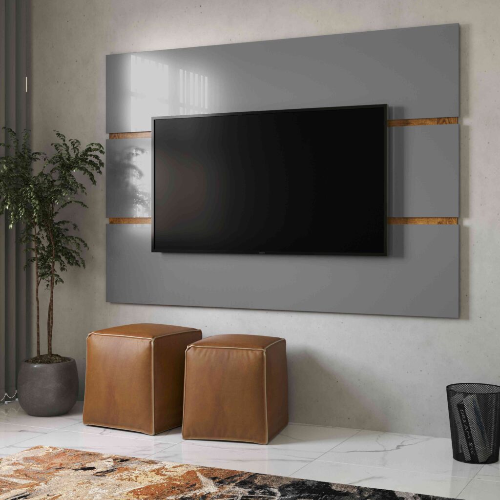 Painel Palazzio 1.8 Cinza Grafite.Freijo EJ Moveis
