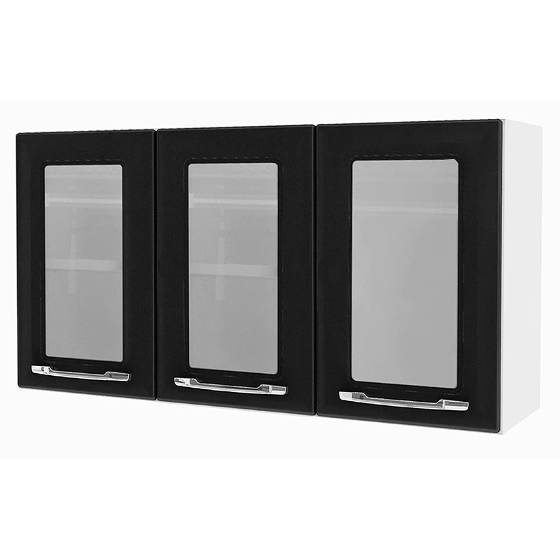 Armario Aereo Mix Criativa 105 3P c Vdr IPV3 Preto Itatiaia