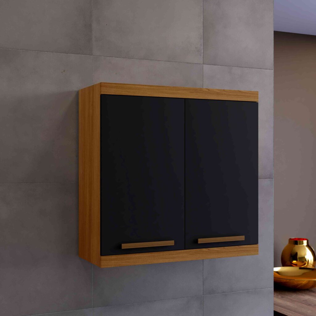 Armario Aereo Gold 2P Freijo.Grafite Arte Moveis