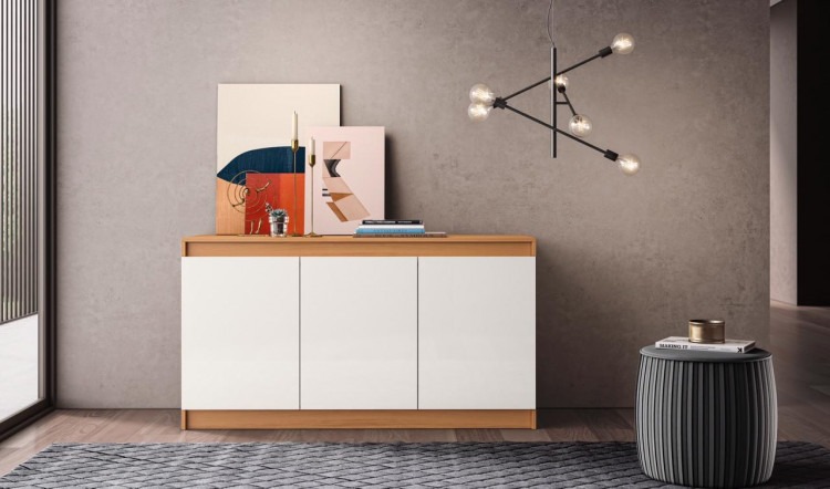 Aparador Aramoveis 3P sem Pes Atacama.Off White Aramoveis