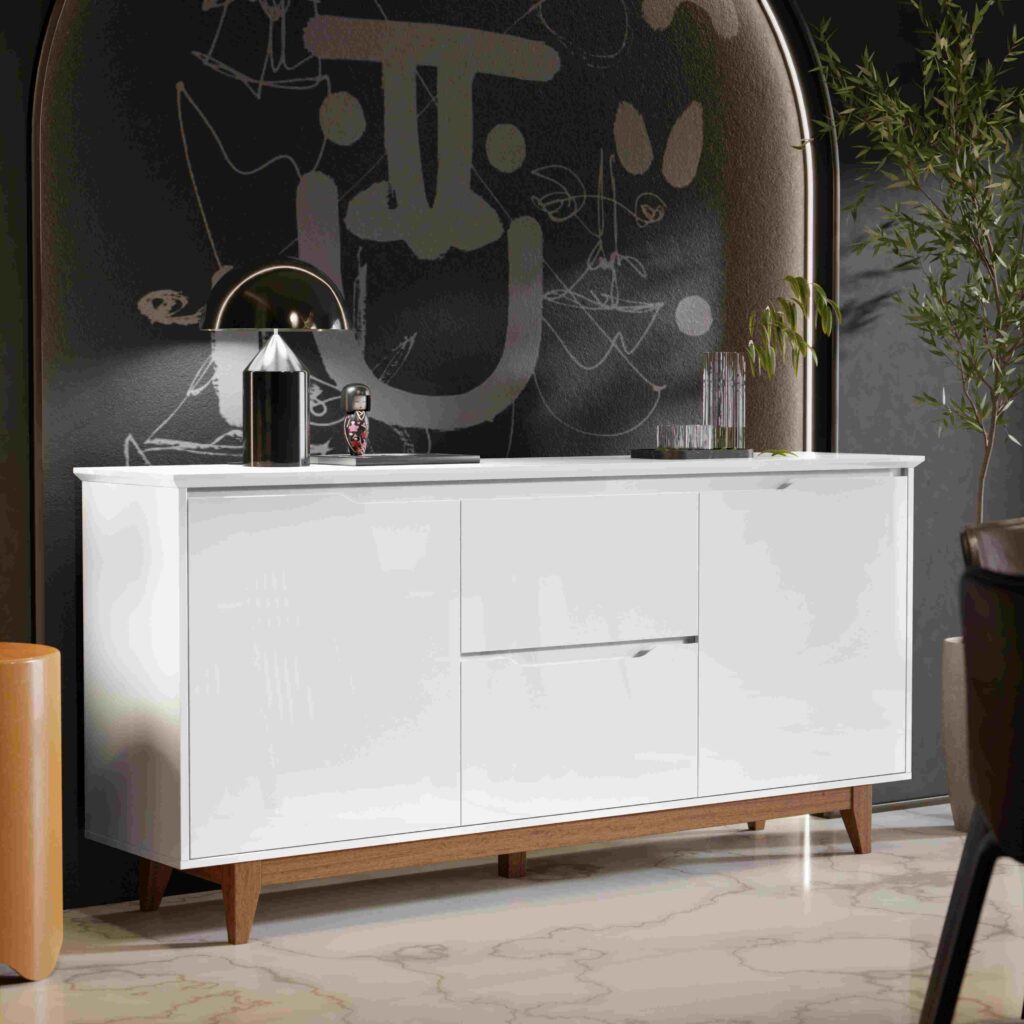 Buffet Flow 2P2G Branco EJ Moveis