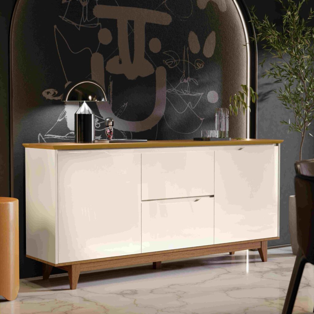 Buffet Flow 2P2G Off White.Freijo EJ Moveis
