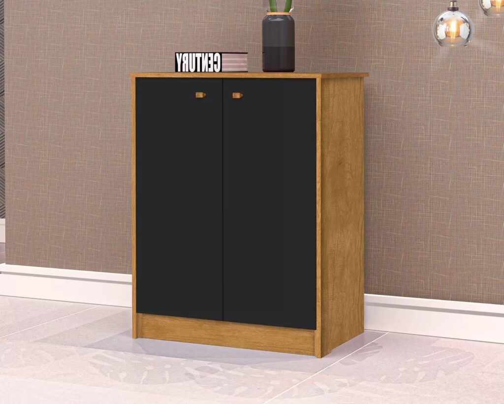 Balcao Office 2P Nature.Preto J A Moveis