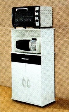 Balcao Copa.Coz Micro.Ondas 2P1G Branco.Preto Flex AS Moveis