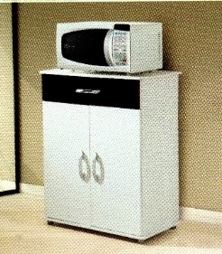 Balcao Copa.Coz 2P1G Branco.Branco Preto Flex AS Moveis