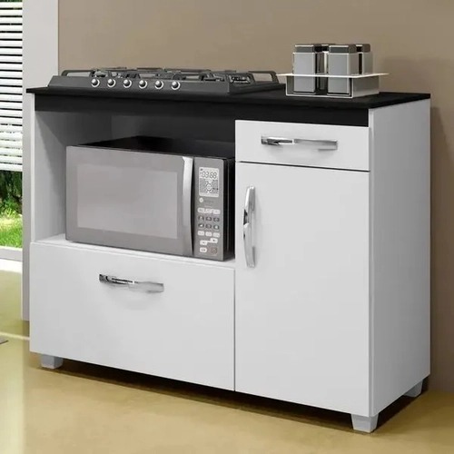 Balcao Cooktop Cronus Master 5Bcs c Tampo Branco Arte Moveis