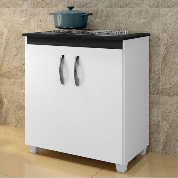 Balcao Cooktop Fox Master 4Bcs c Tampo Branco Arte Moveis