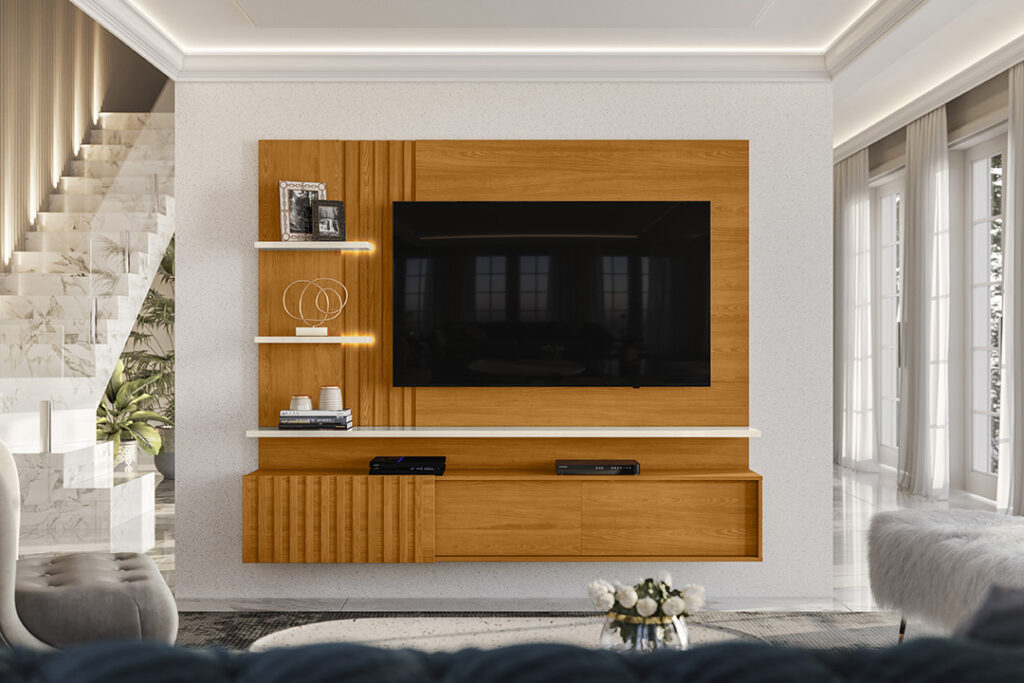 Bancada Suspensa Atena 200 Cinamomo.Off White Madetec