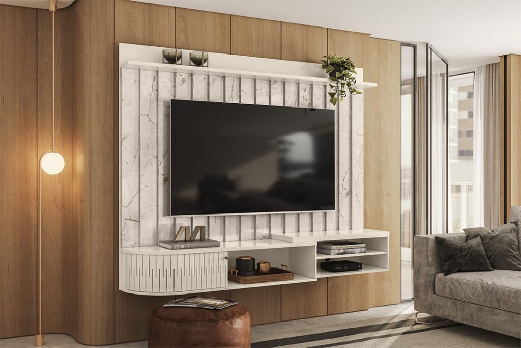 Bancada Suspensa Imola Calacata.Off White Madetec