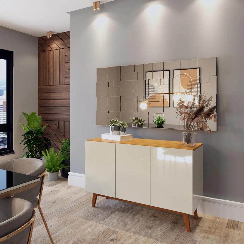 Buffet Ares Lux 3P Off White.Nature Tebarrot