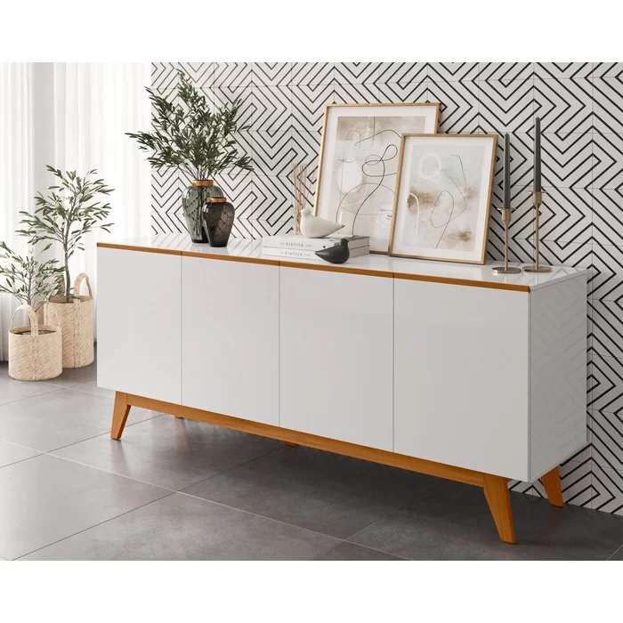 Buffet Ares Lux 4P Branco.Nature Tebarrot