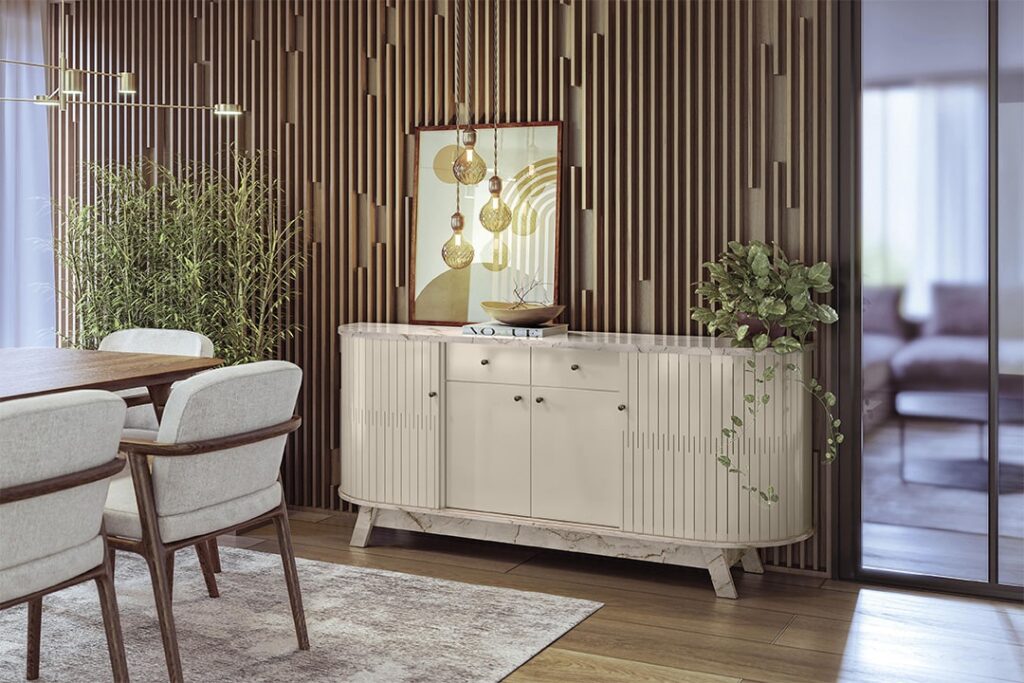 Buffet Monaco 4P2G Calacata.Off White Madetec