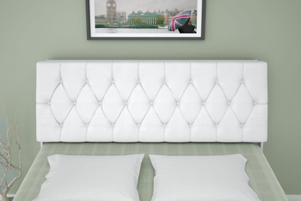 Painel Capitone Queen para Cabec Isis F86 Branco 08 Framar