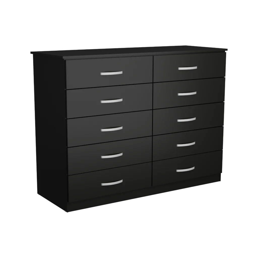 Cômoda Macaé-Parati 10 Gavetas Preto AS Móveis