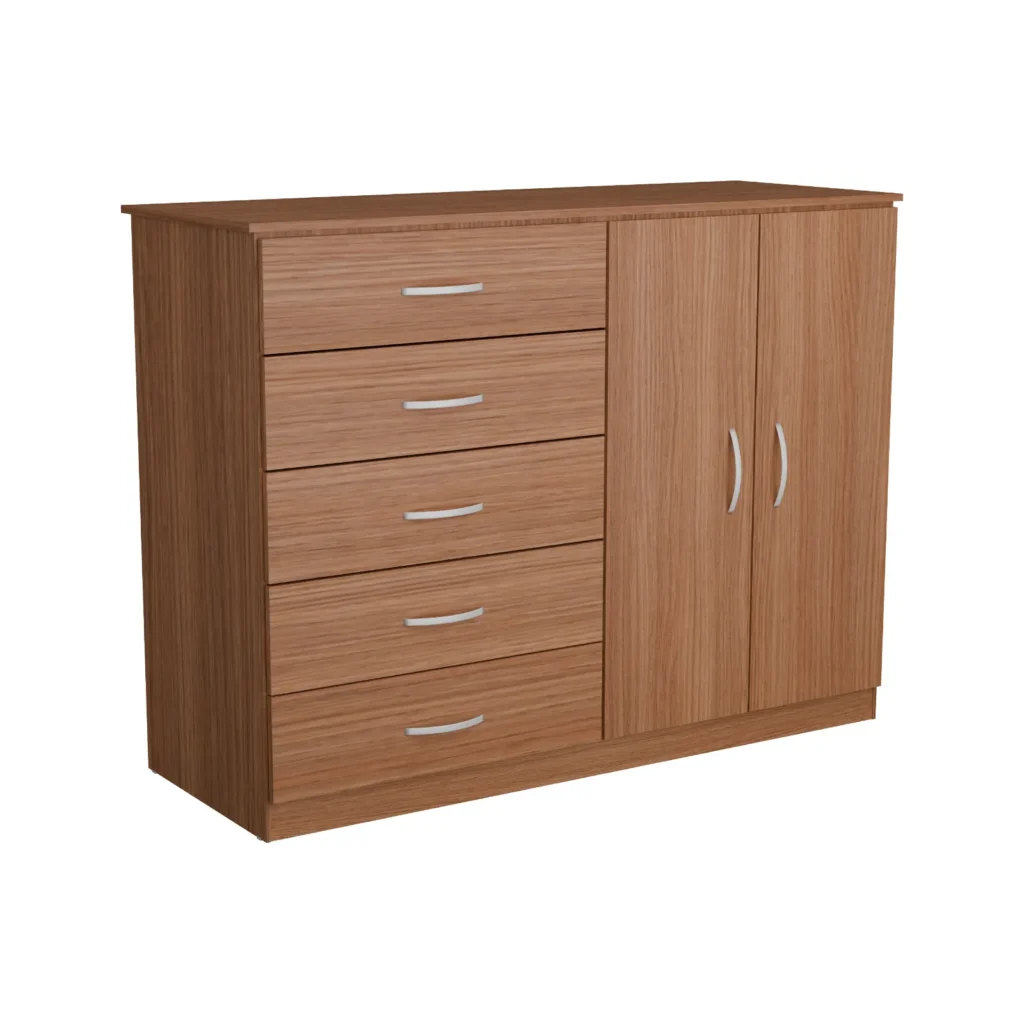 Cômoda Araruama-Miracema 5 Gavetas 2 Portas Cinamomo AS Móveis