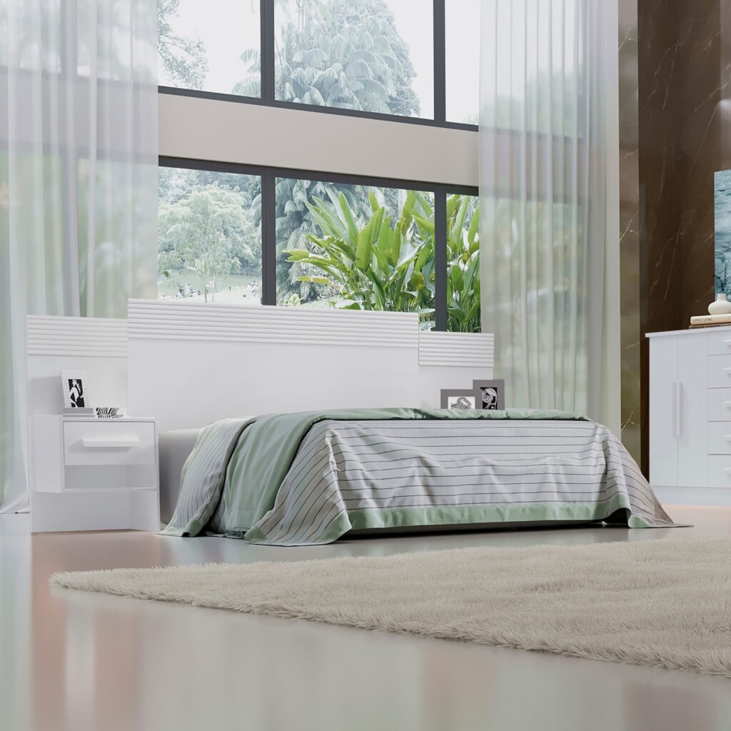 Cabeceira Queen Marselha 160 Branco Dt Ripado D Doro