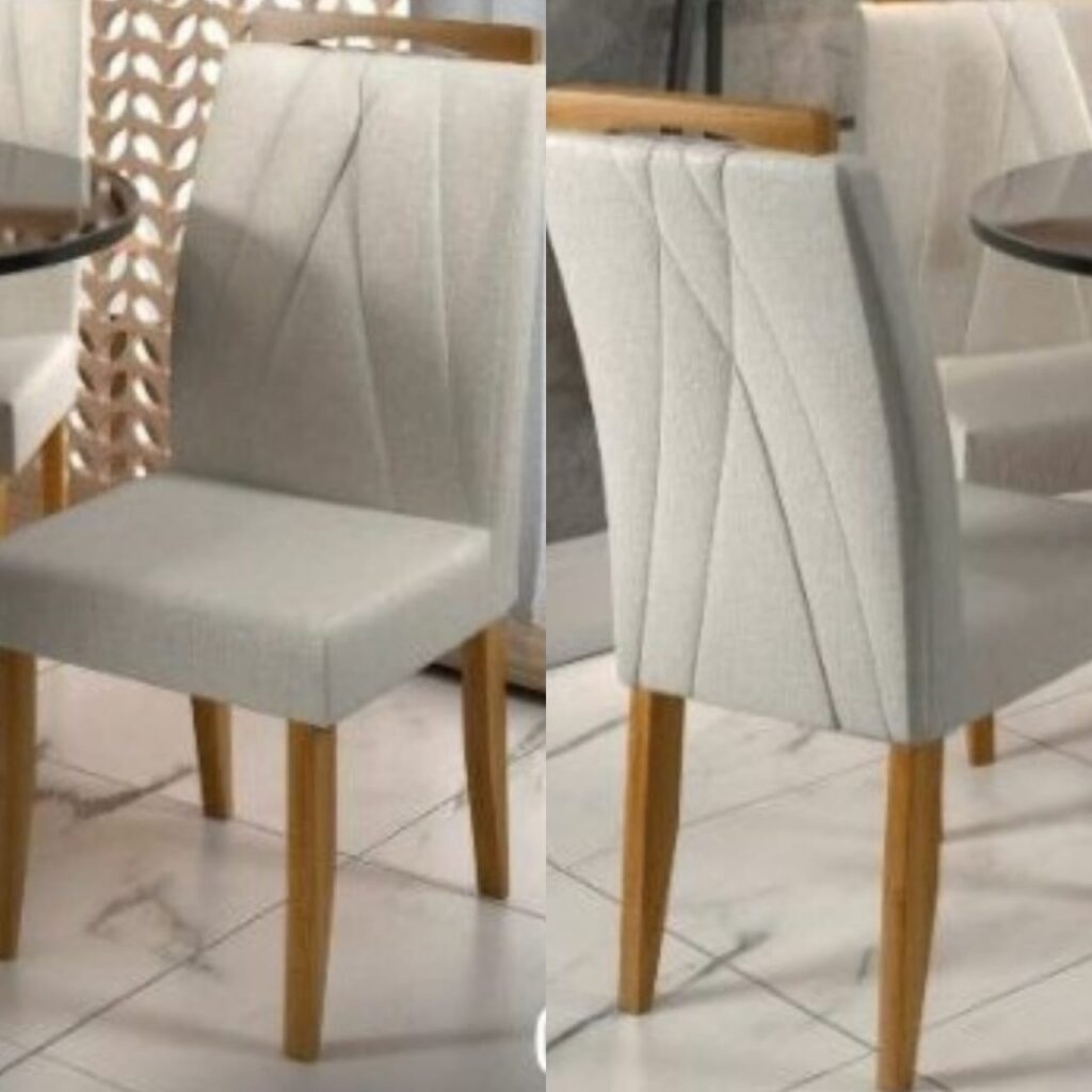 Kit com 2 Cadeiras Siena Cinamomo Linho Marfim Minas Chair