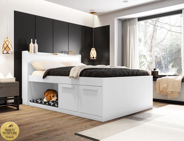 Cama Casal Puppy F98 Branco Framar