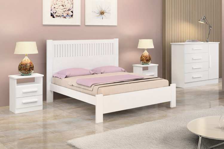 Cama Casal Primicia Plus Branco.Ripado D Doro