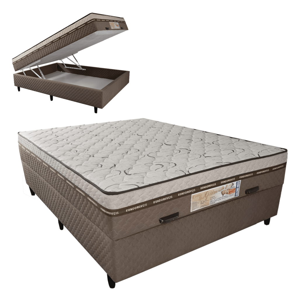 Colchobox Baú Casal Golden D28 138x188x62 Rondomóveis
