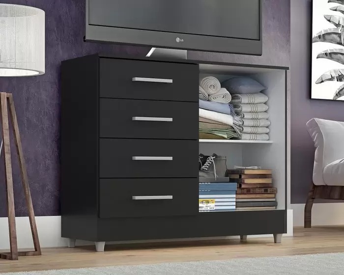 Comoda Gisele 4G2P Visualizacao Interior Quarta Divisao