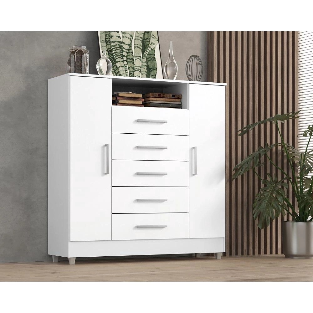 Comoda Isabele 5G2P1N Branco Quarta Divisao