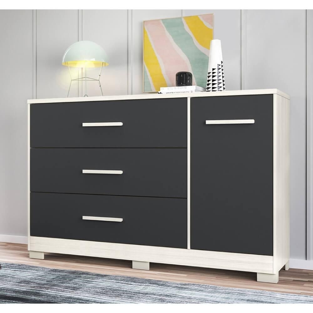 Comoda Napoles 3Gav 1Pta Artico Titanium Albatroz