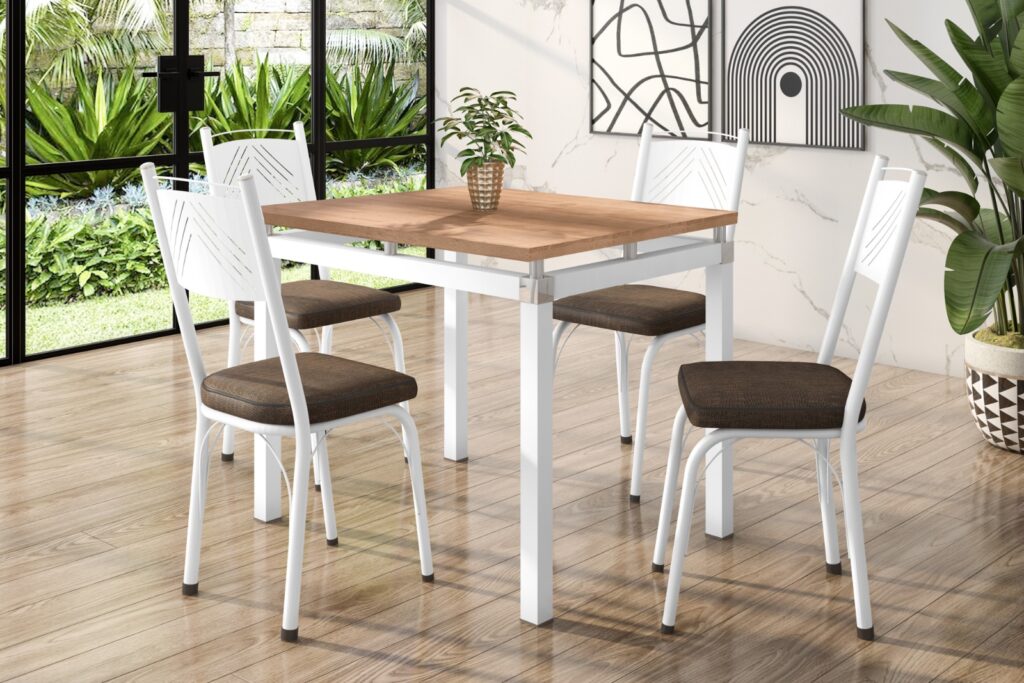 Mesa Malva TpBP 91×68 4Cds 151 Nature.Branco Artefamol