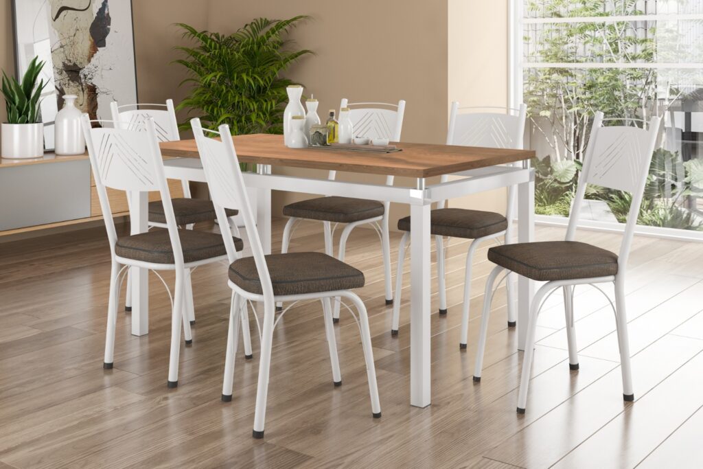 Mesa Malva TpBP 136×80 6Cds 151 Nature.Branco Artefamol