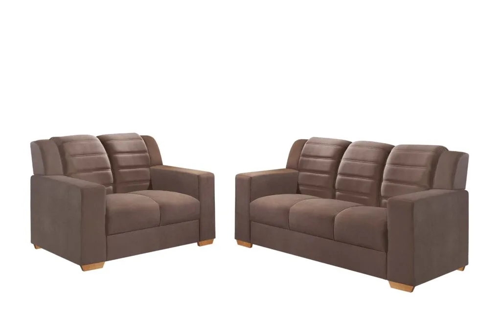 Conjunto Estofado Monaco 2x3Lgs Tec 193 Veludo Inca Marrom Top Estofados