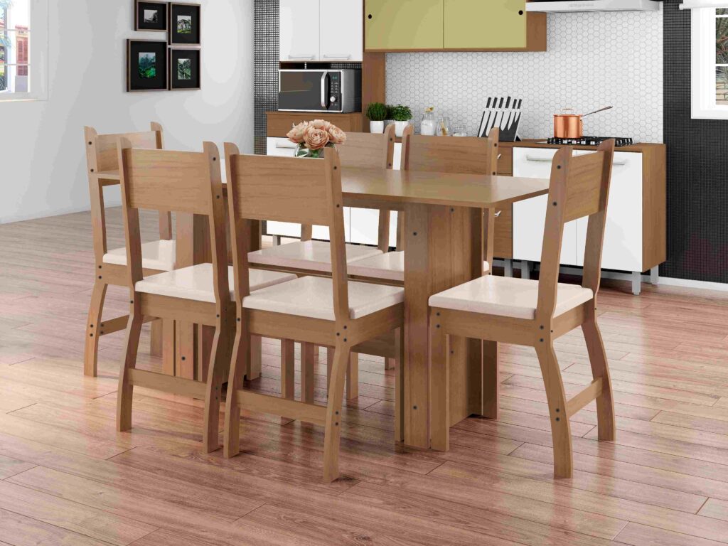 Comp Milano Mesa com 6 Cds Carvalho.Savana Poliman