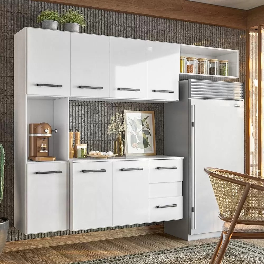 Cozinha Suspensa Juliete 7P2G Branco Nicioli