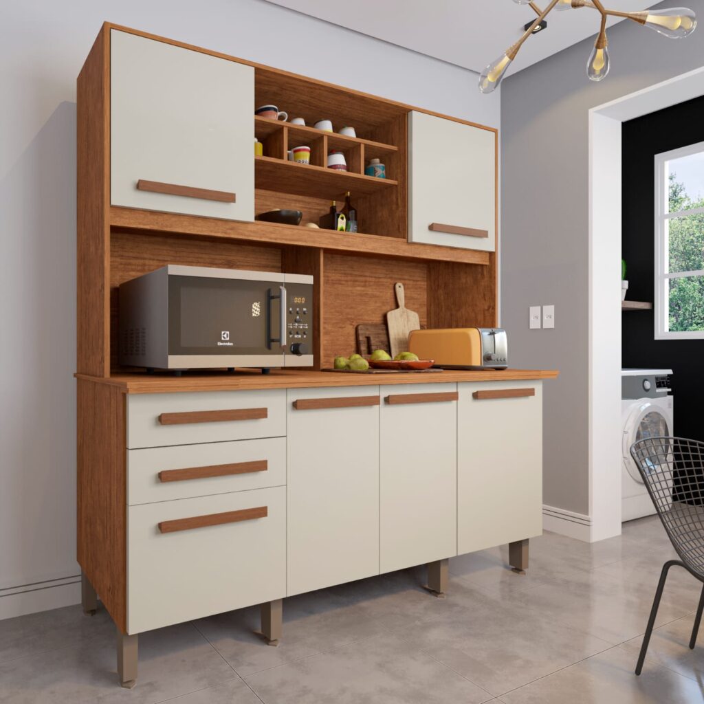 Kit Cozinha Lunna 6P2G Cinamomo.Off White Imop