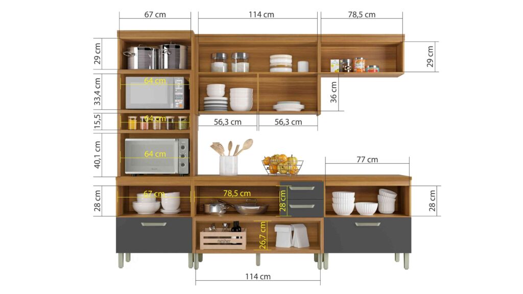 Cozinha Princesa 4Pcs Visualizacao Interior Nesher