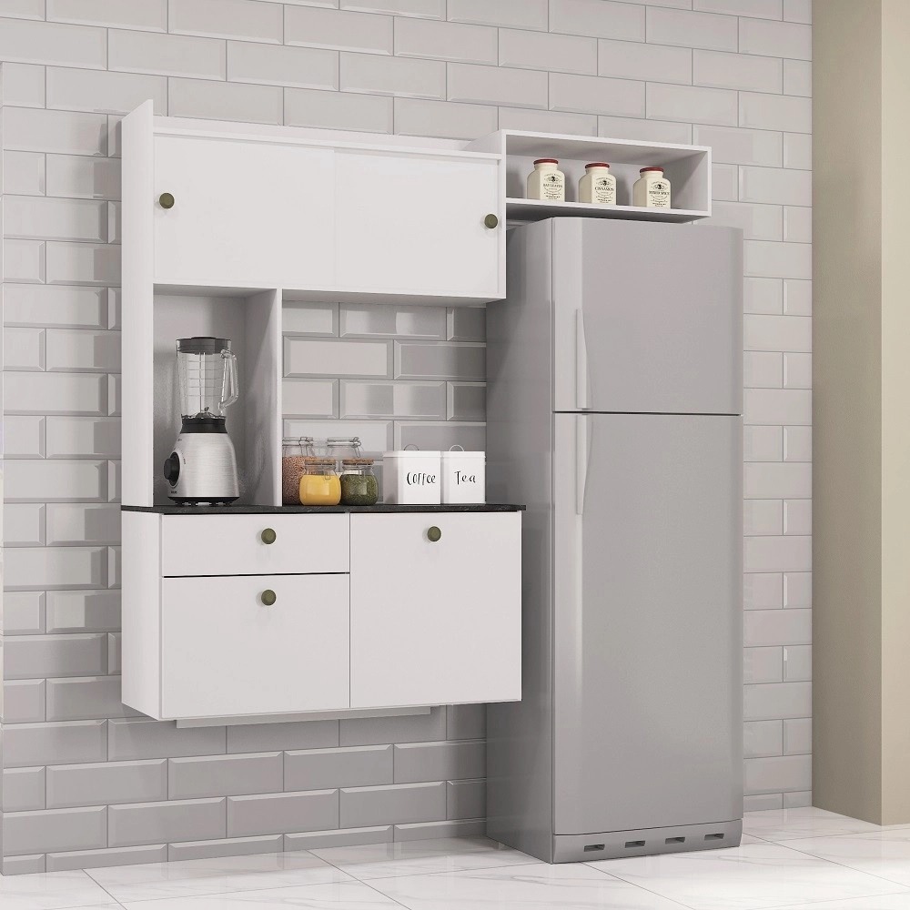 A576.Cozinha Suspensa Lara 4P1G Branco Poquema