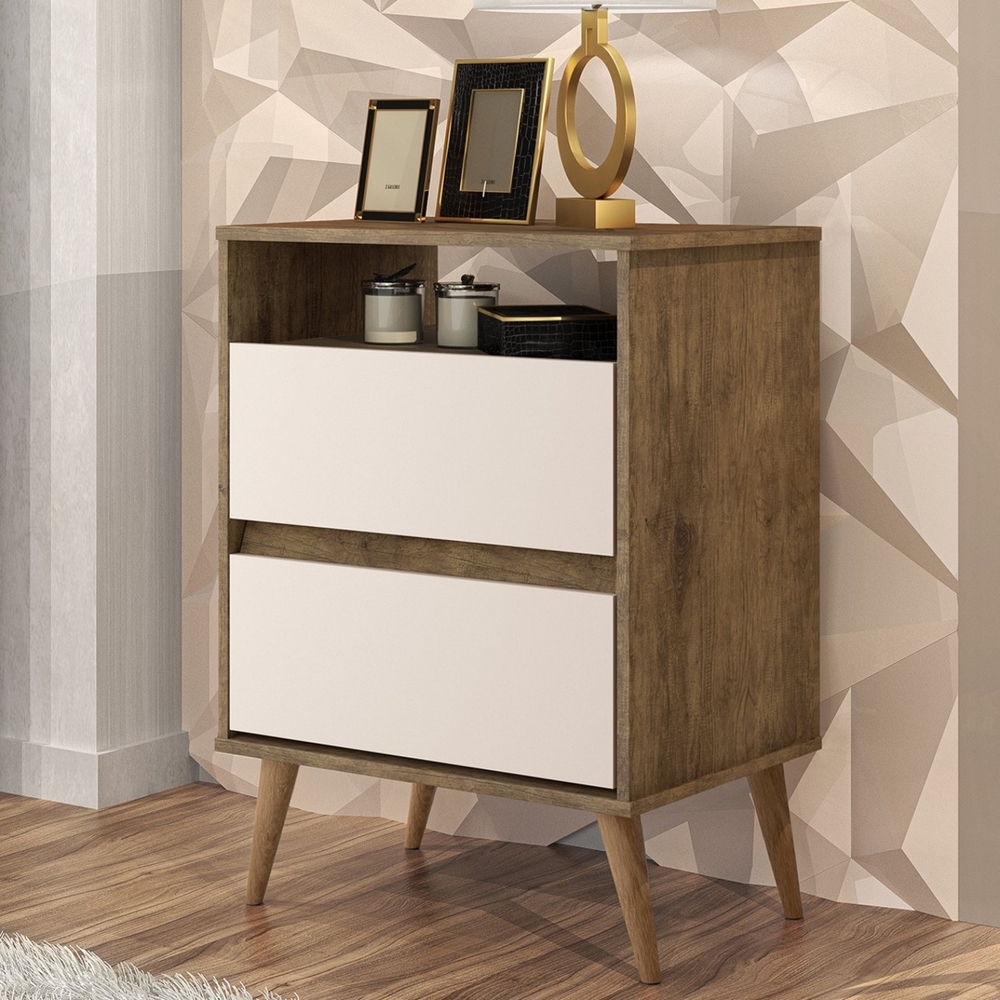 Mesa de Cabeceira Lotus 2G1N Jequitiba.Off White J A Moveis