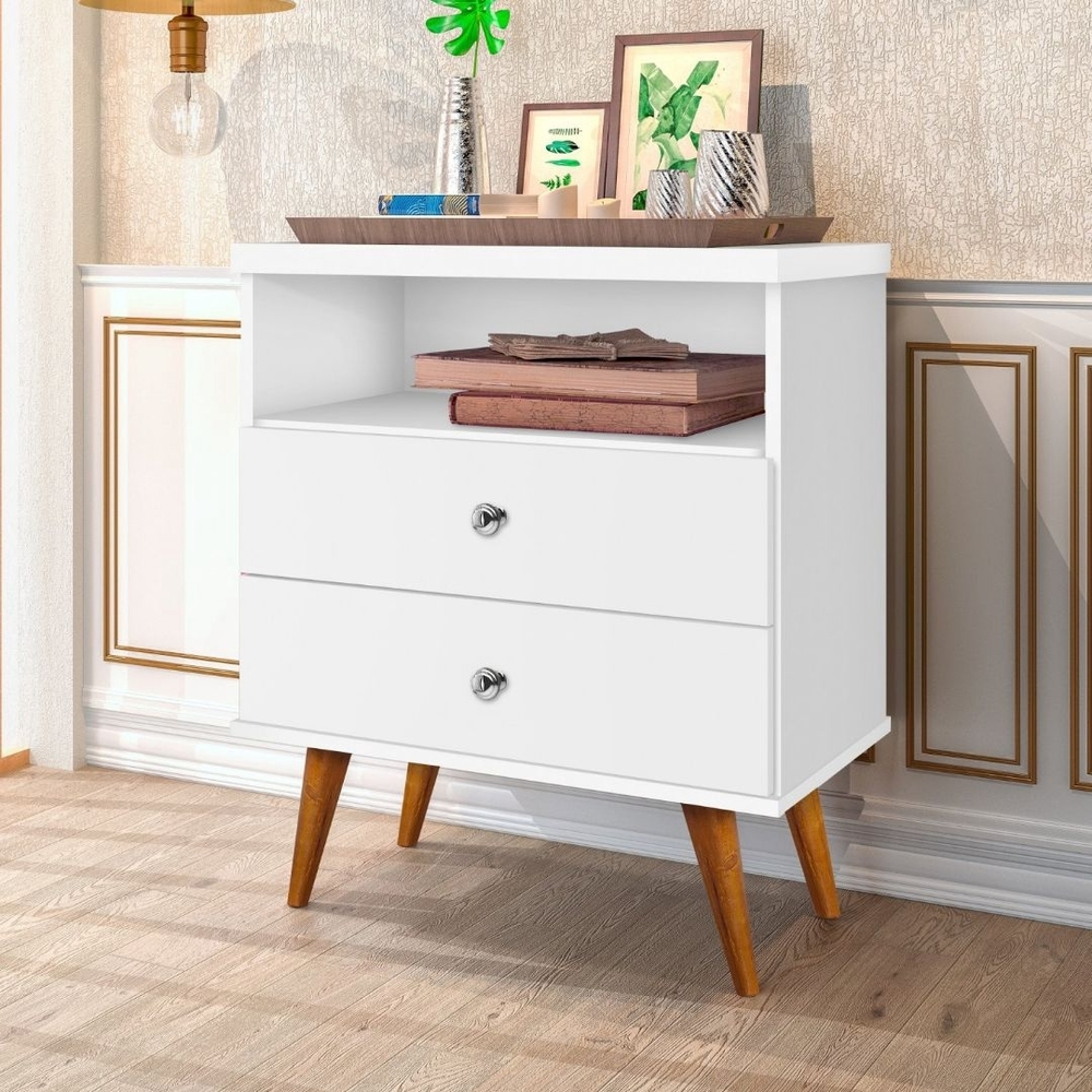 Mesa de Cabeceira Status 2G1N Branco J A Moveis