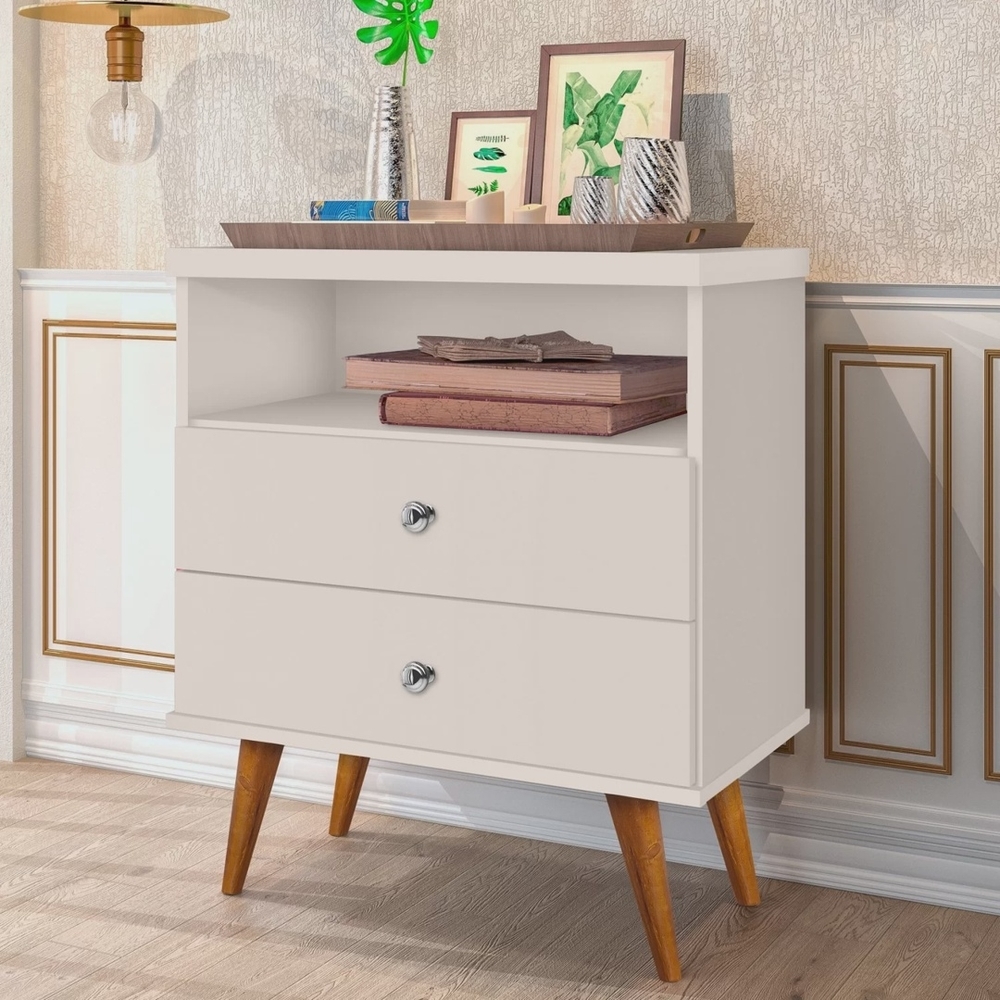 Mesa de Cabeceira Status 2G1N Off White J A Moveis