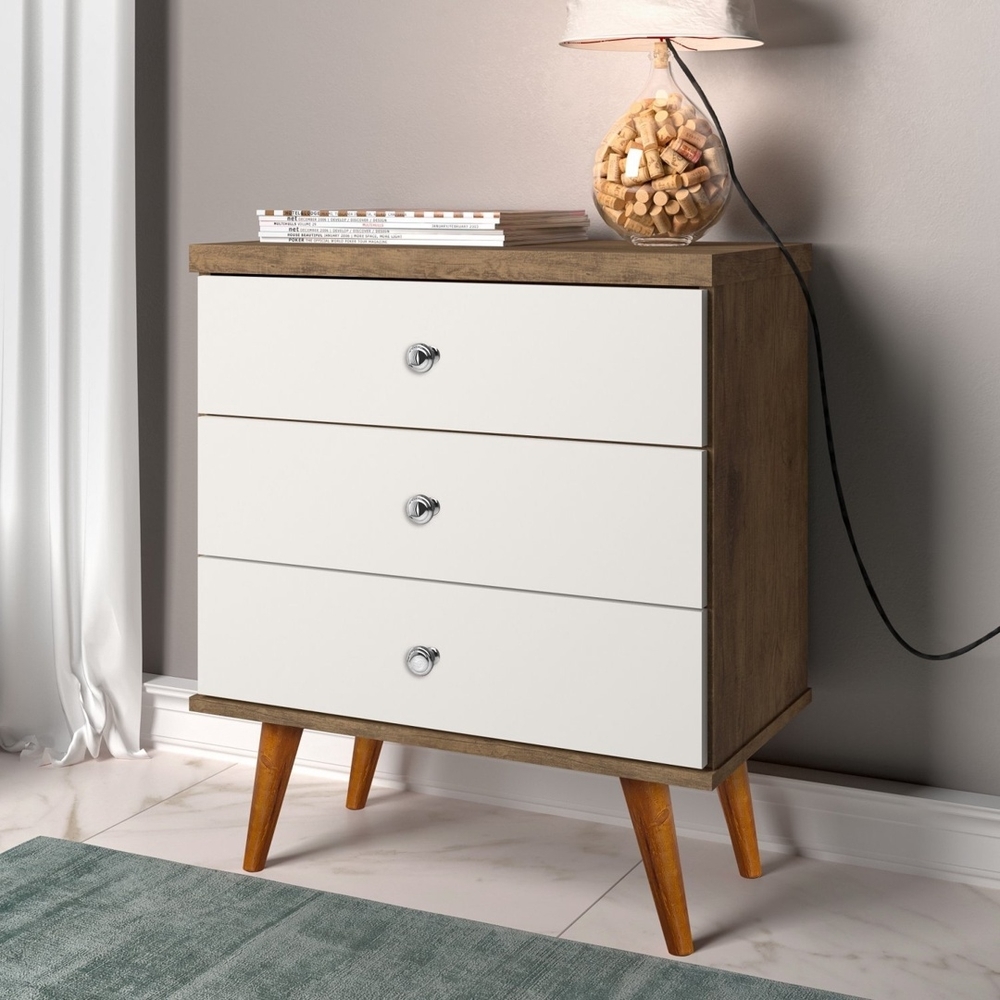 Mesa de Cabeceira Status 3G Jequitiba.Off White J A Moveis