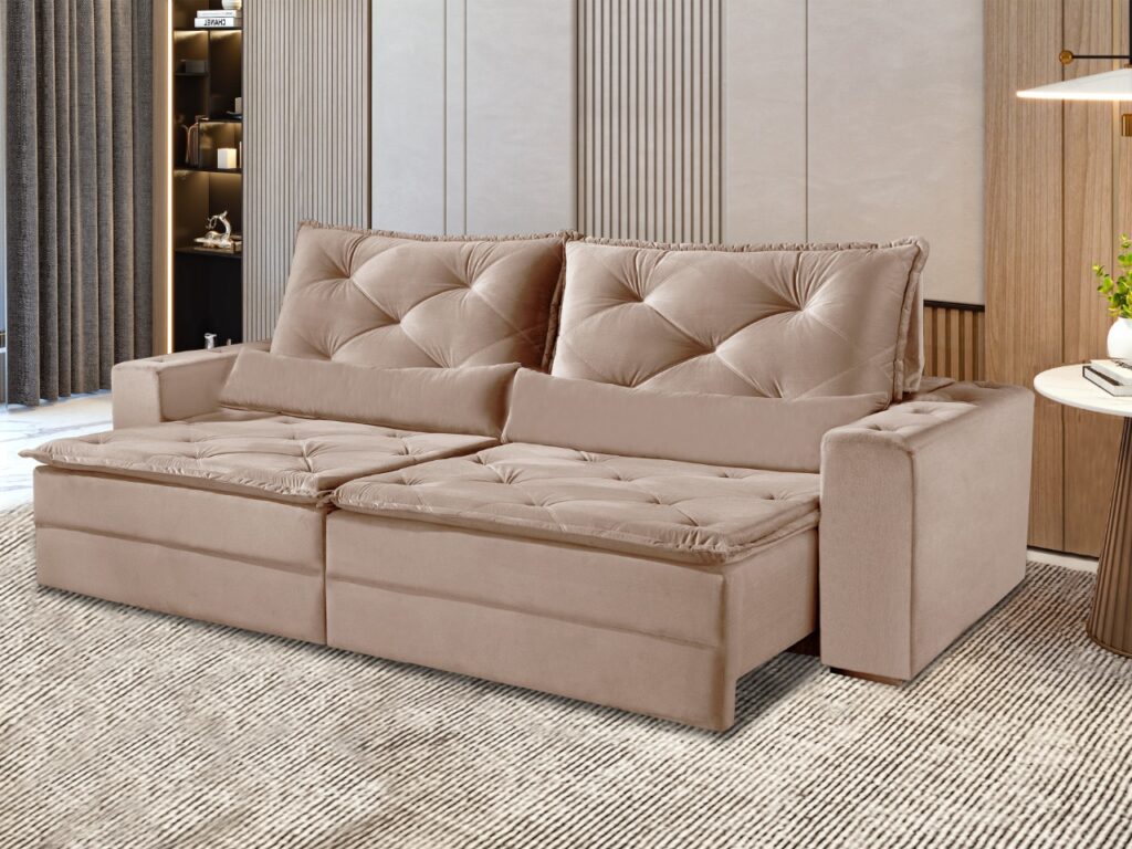 Estofado Retratil Dallas 190 2×70 Capuccino Inca 15 Idealle