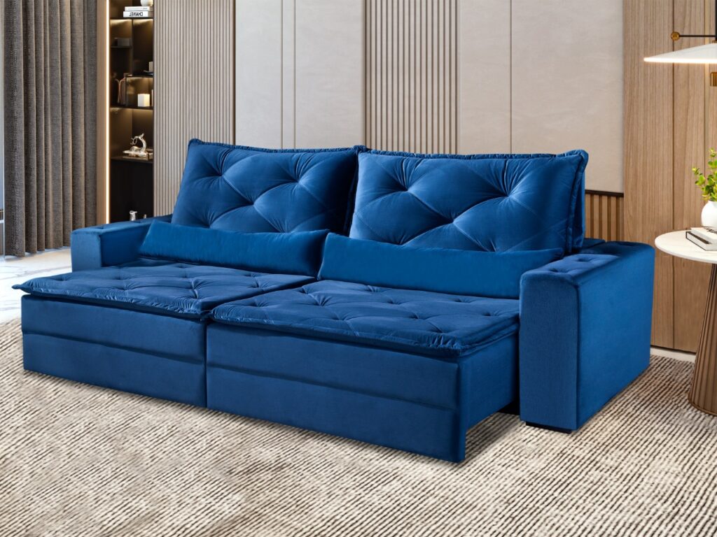 Estofado Retratil Dallas 250 2×100 Azul Inca 24 Idealle