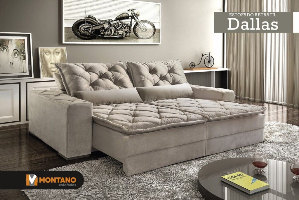 Estofado Retratil Dallas 2×120 Bege Jolie 2 Montano