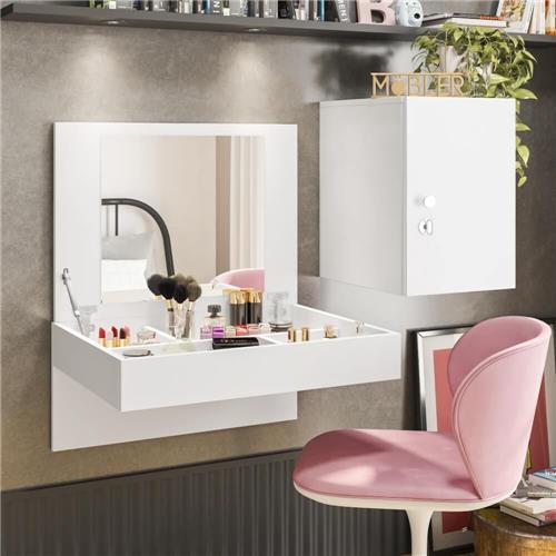 Penteadeira Camarim Diamante Branco Fosco Mobler