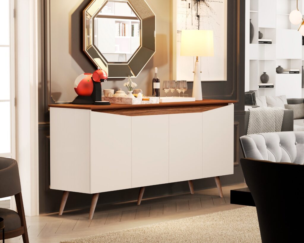 Buffet Aparador Encanto 4Pts Off White Nature Maria M