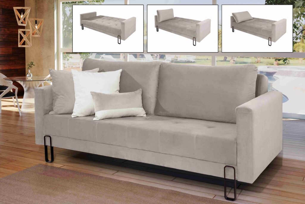 Estofado Fixo Cama Barcelona 200 Inca Bege Claro 02 Idealle