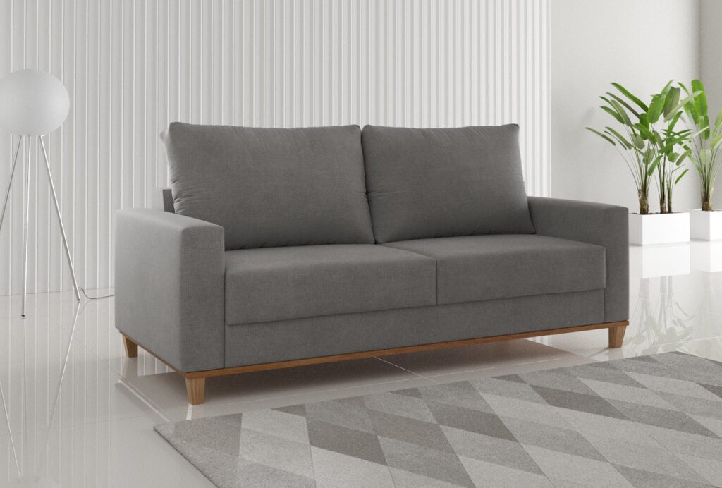 Estofado Living Felicia 180 3 Lgs Linho Inox Viero
