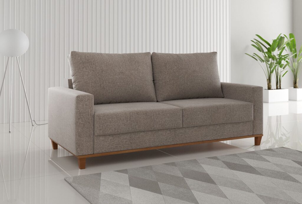 Estofado Living Felicia 180 3 Lgs Linho Kaki Veiro
